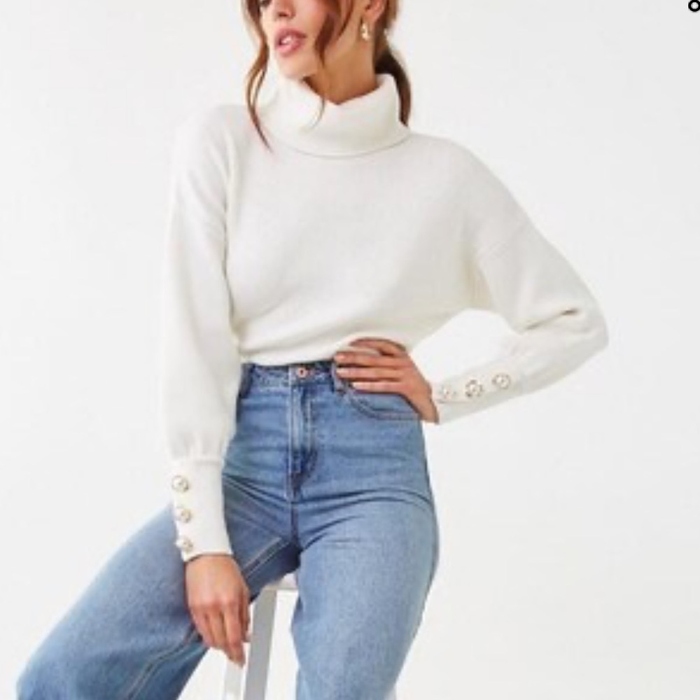 Turtle Neck Pearl Sweater